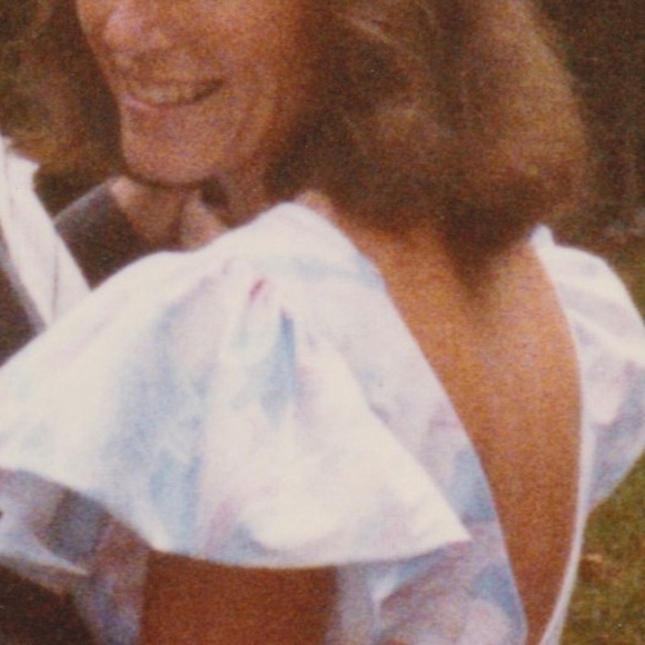 Custom made gown; pastel blue, pink, white, cream floral - Picture 2 of 10